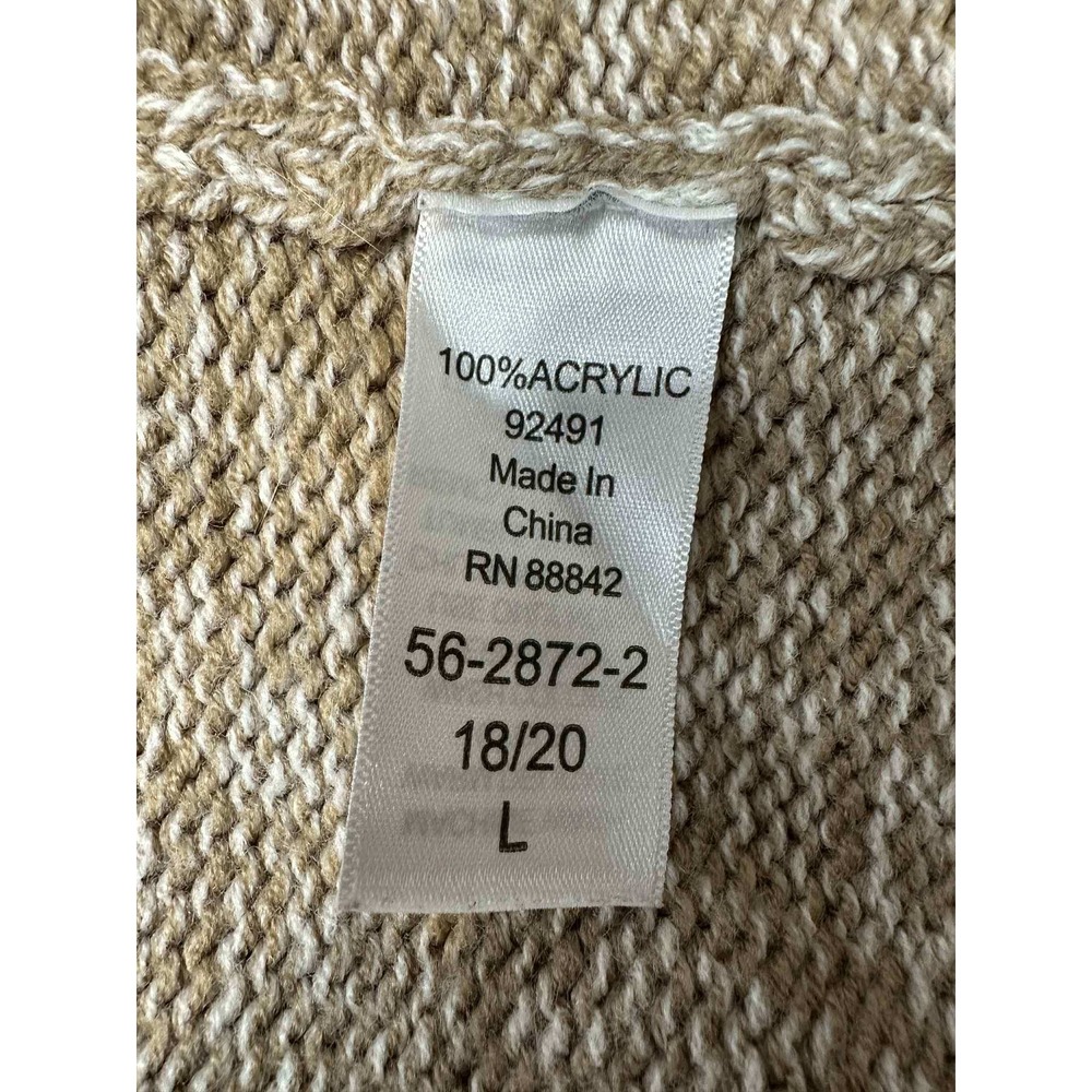 Woman Within Classic Knit Cardigan Taupe Womens 18/20 L - Picture 6 of 7